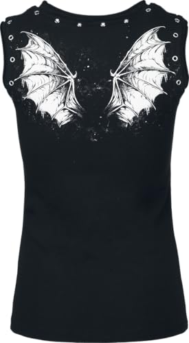 Gothicana by EMP Top donna nero con rivetti traforati