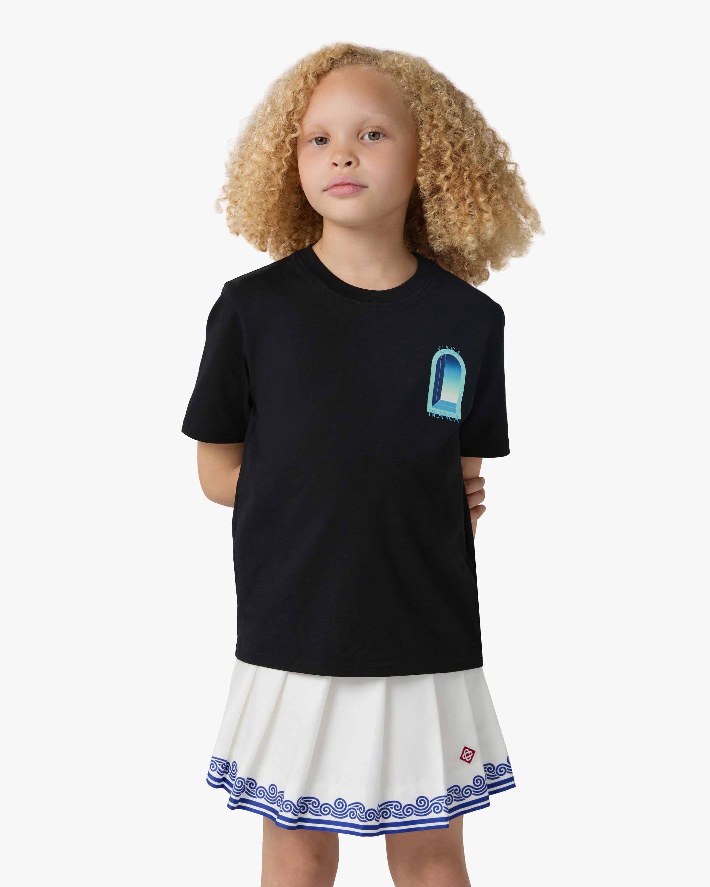 Casablanca Gradient Arch t-shirt nera bambino