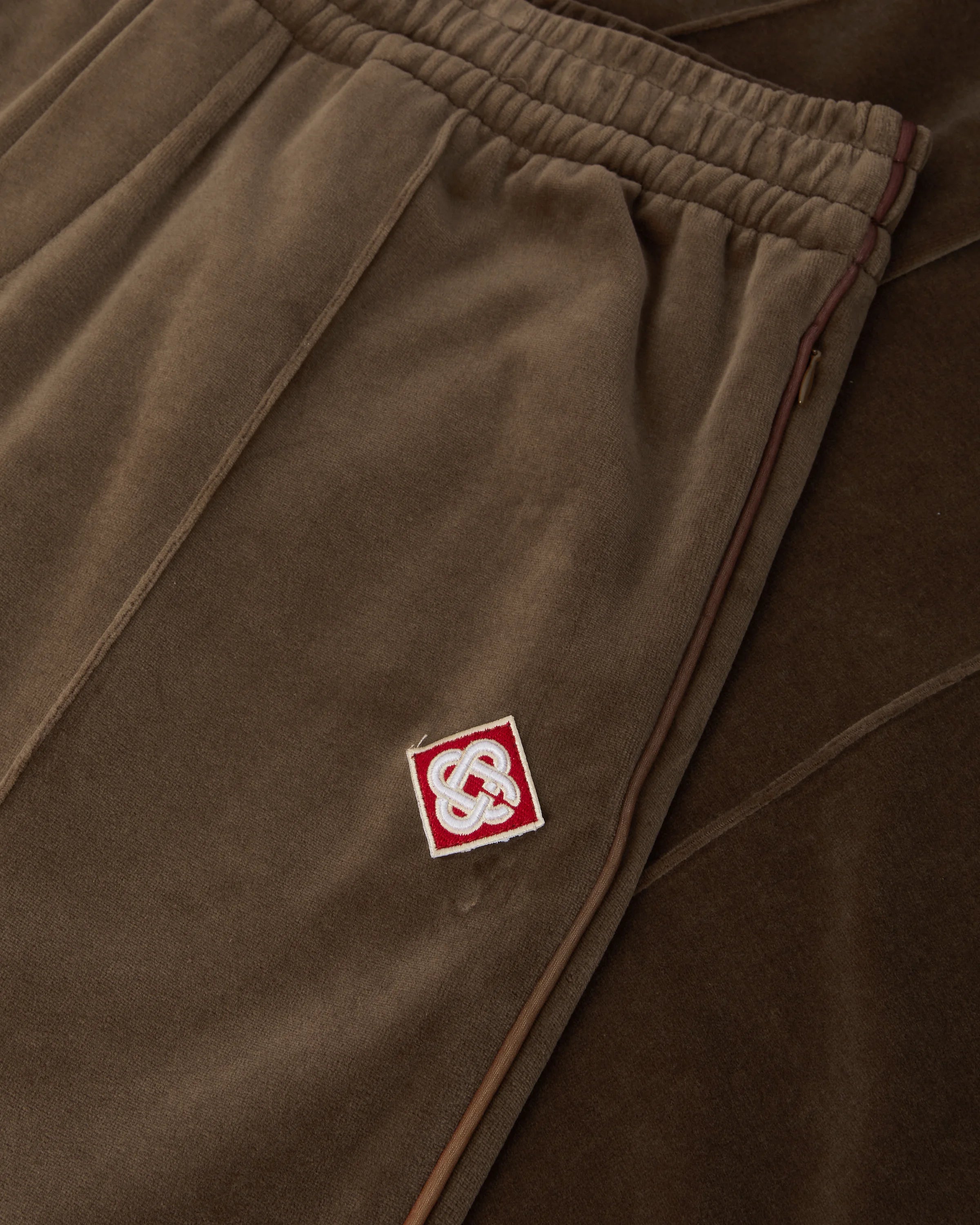 Casablanca velour pantaloni tuta uomo marrone cotone