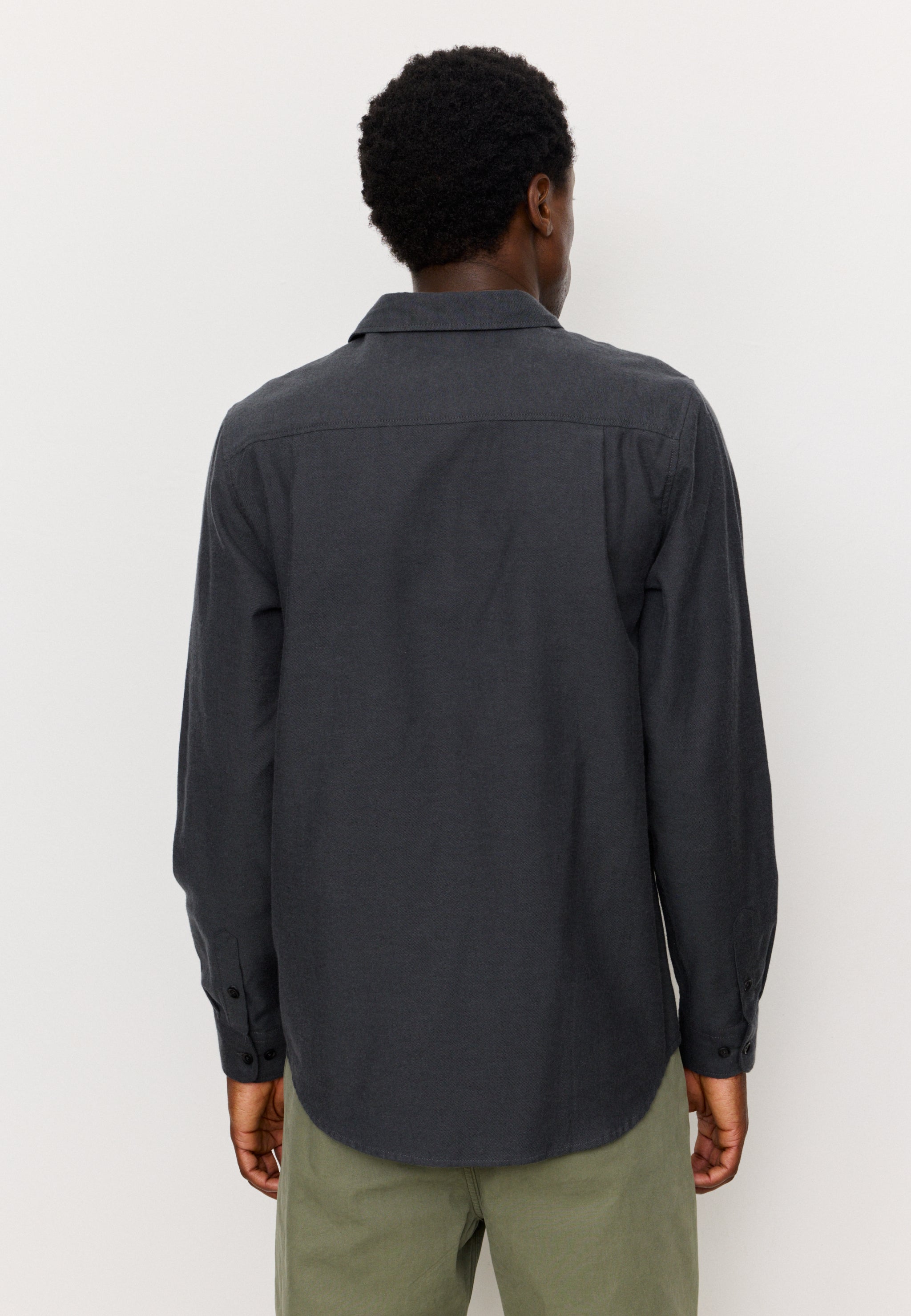 Recolution Lentil camicia grigia flanella bio