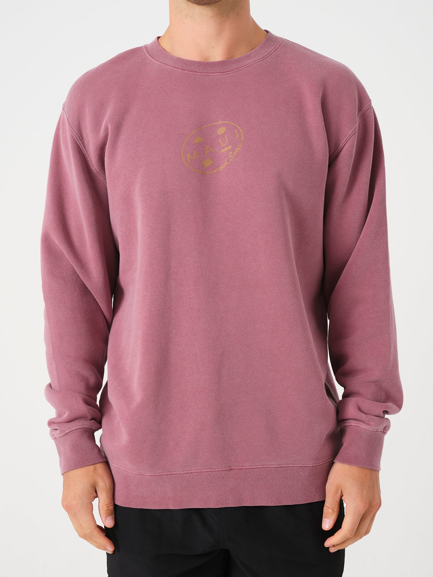 Maui and Sons Retro Cookie felpa girocollo bordeaux cotone