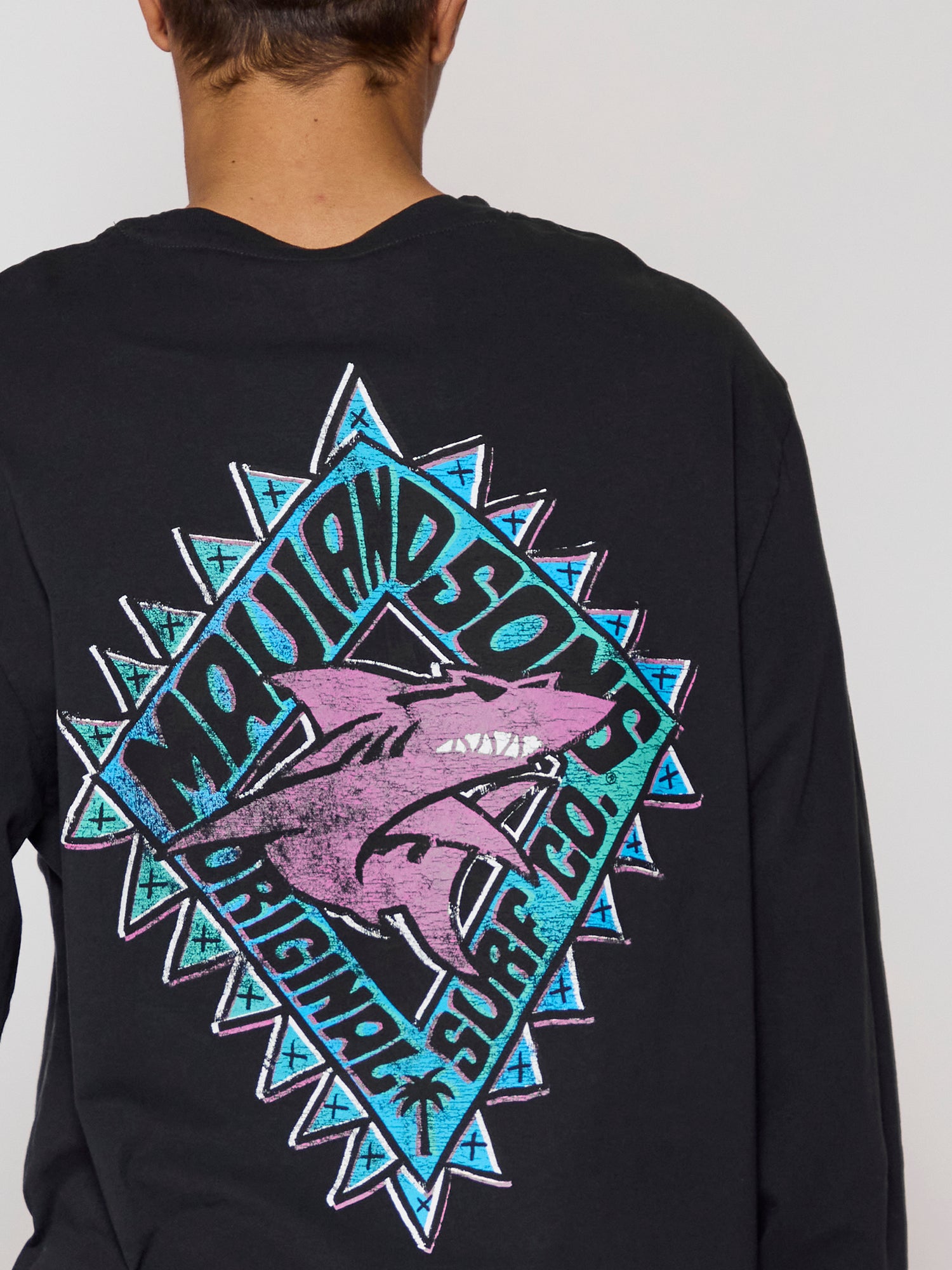 Maui and Sons Back to Back maglia manica lunga nera cotone