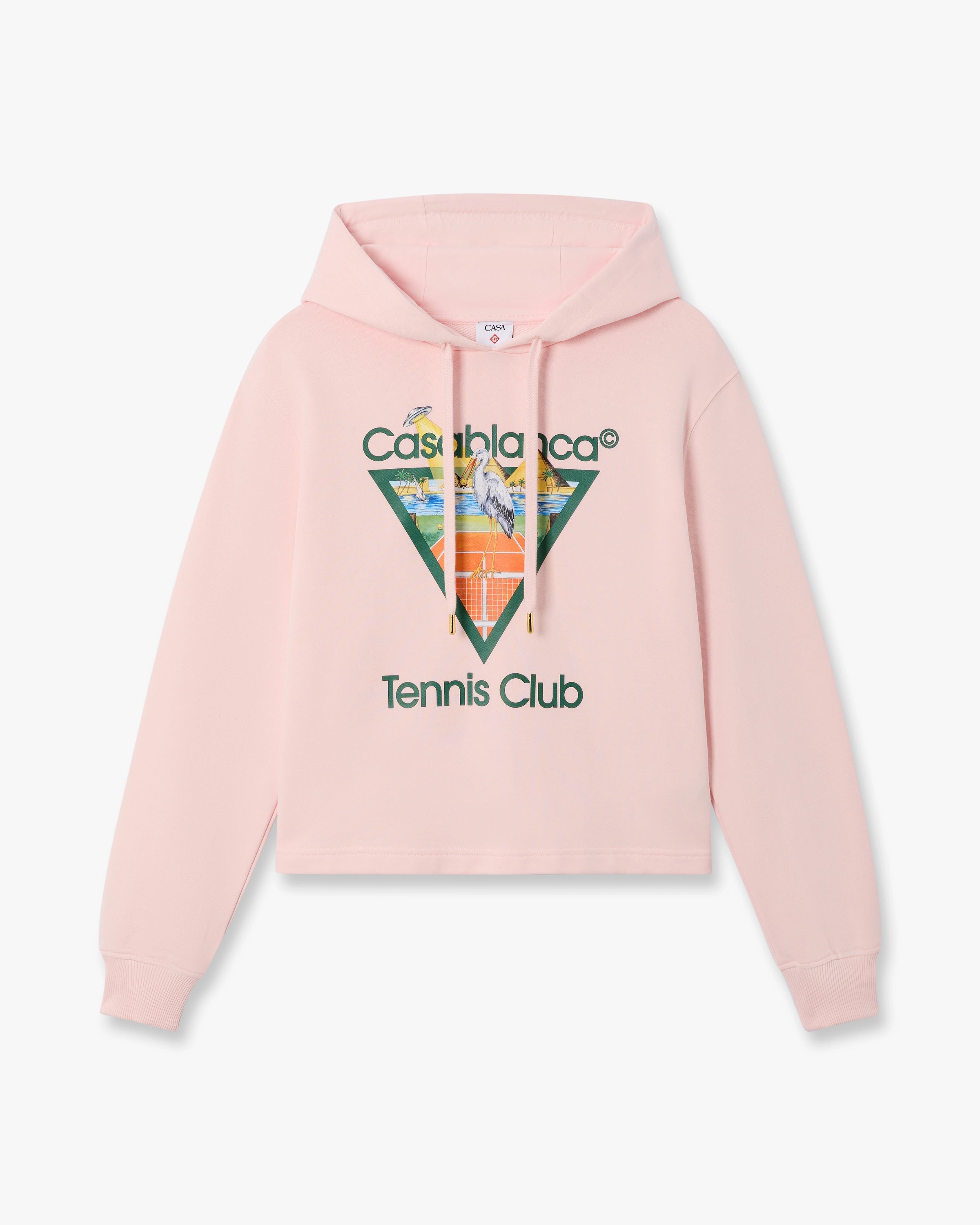 Casablanca Tennis Club felpa cappuccio rosa cropped