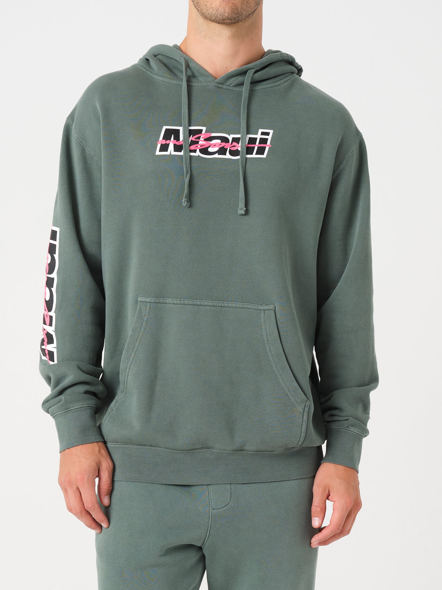 Maui and Sons Speed felpa cappuccio alpine green pile