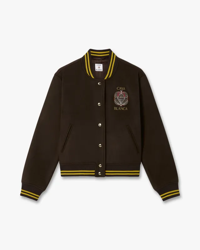 Casablanca Celestial Pyramid Giacca Varsity Marrone Lana