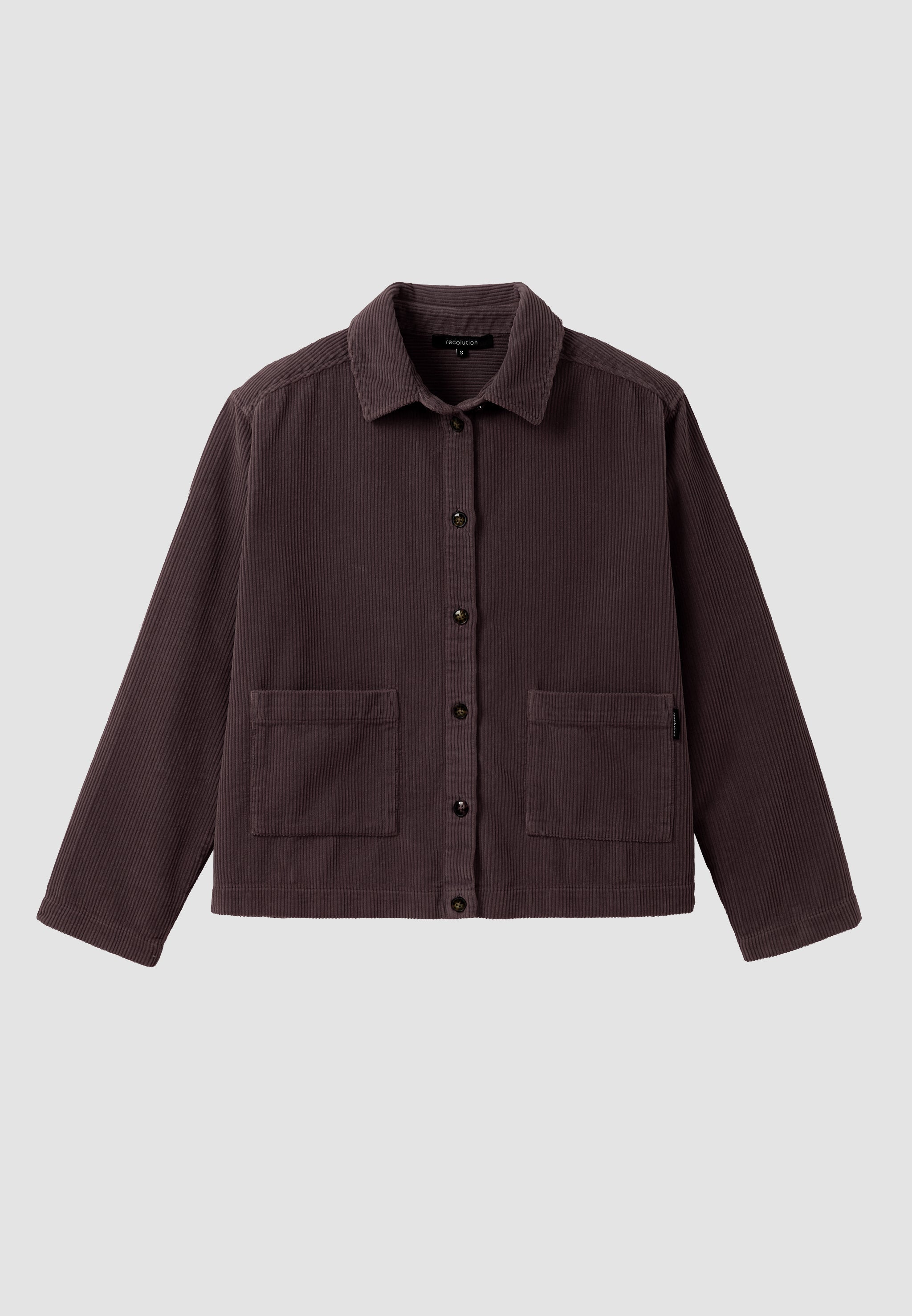 Recolution Rhodea camicia overshirt viola in cotone bio