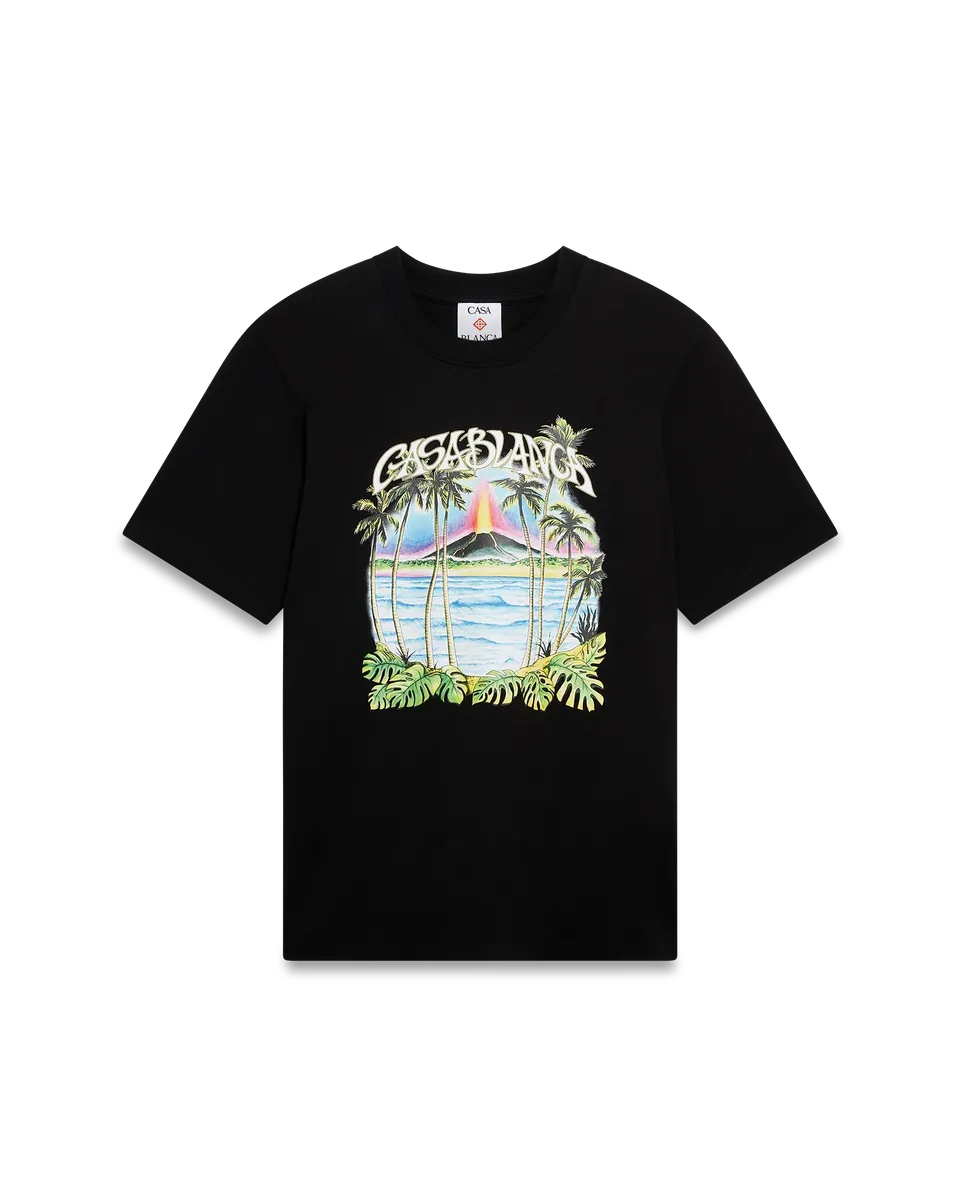 Casablanca Volcano t-shirt uomo nera cotone organico