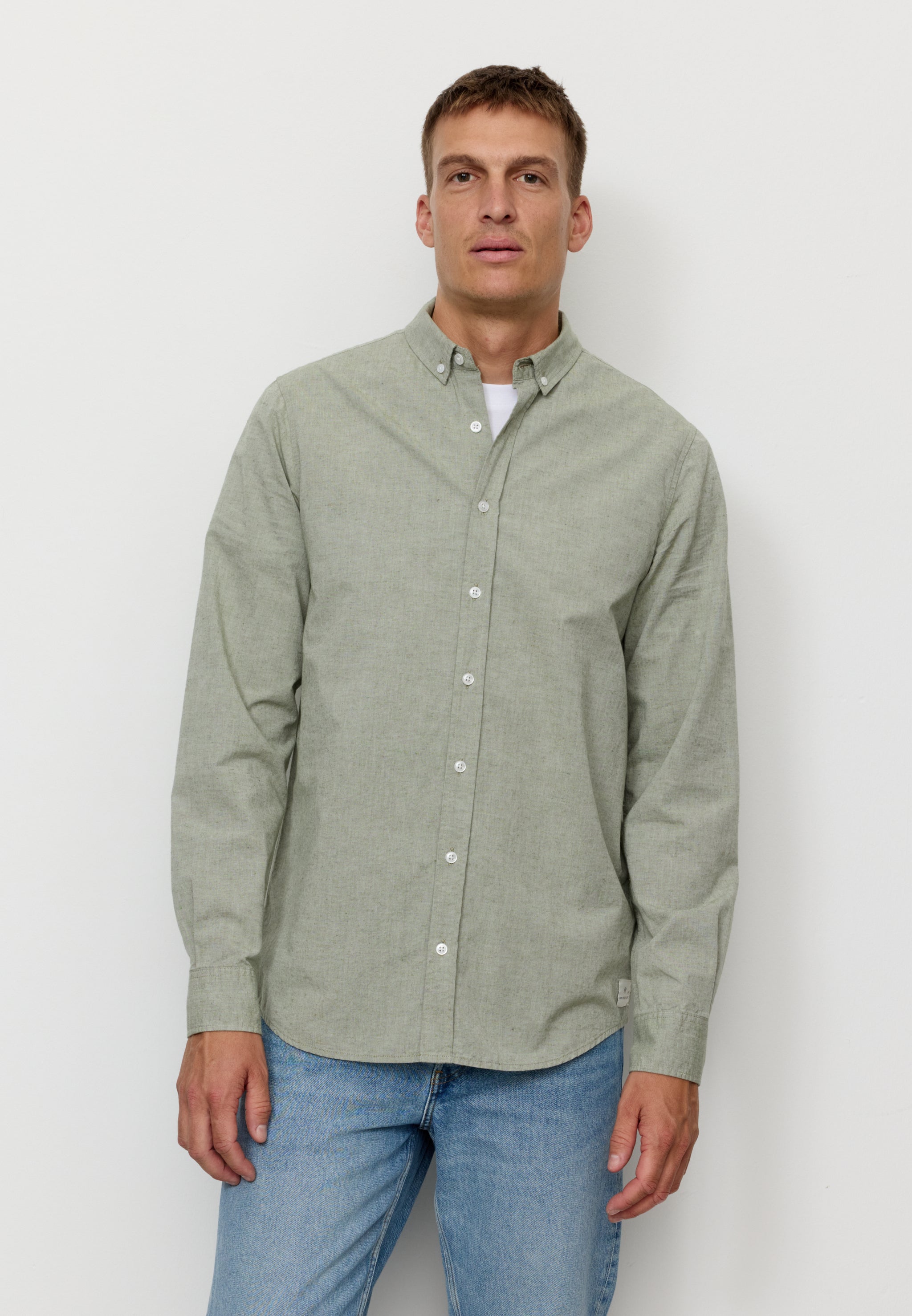 Recolution Corn camicia uomo verde cotone lino