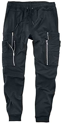 Gothicana by EMP pantaloni cargo neri con coulisse uomo