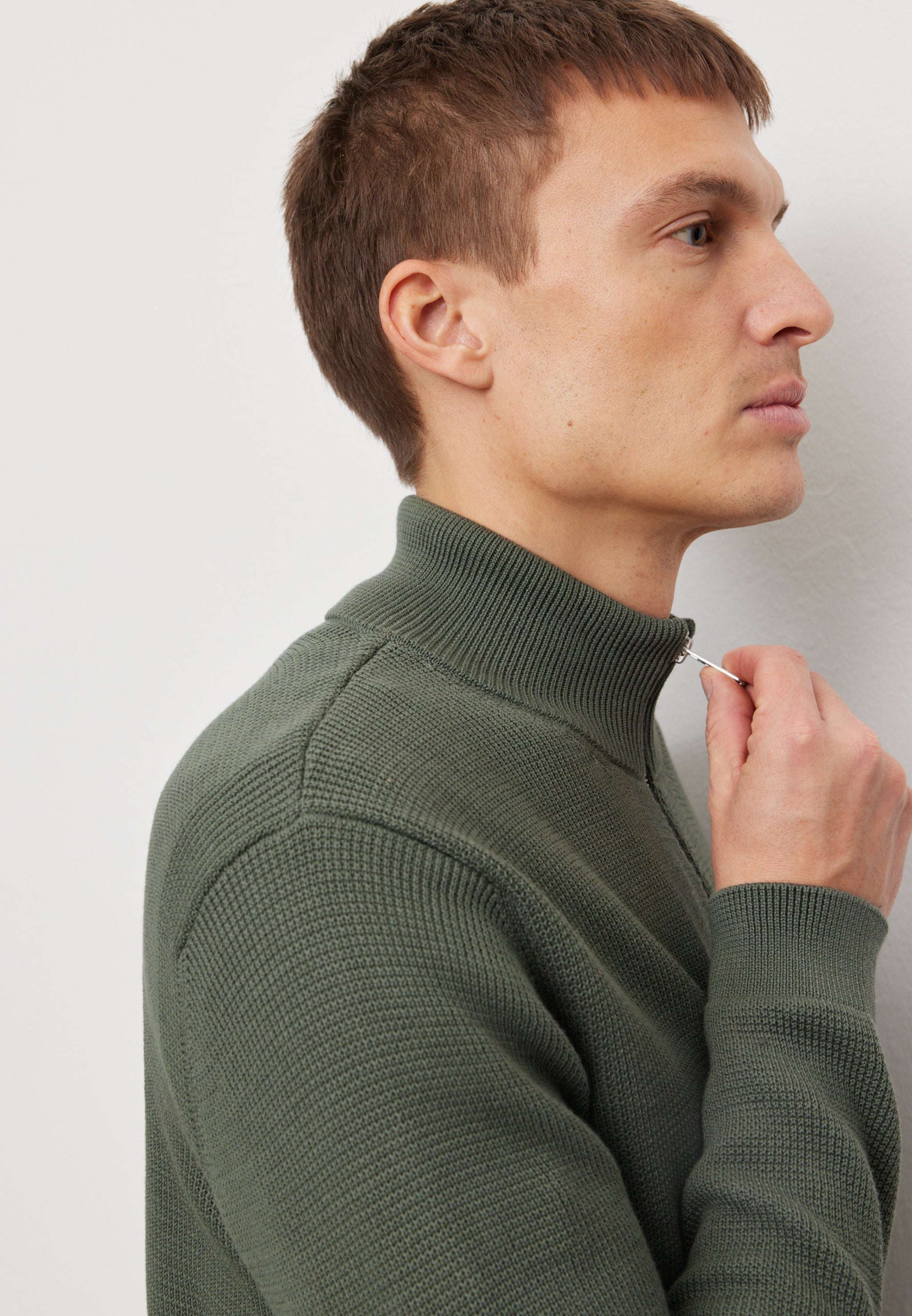 Recolution Tarragon cardigan khaki scuro cotone bio