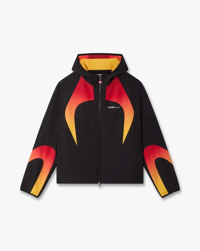 Casablanca Giacca Zip con Cappuccio Nera Arancione