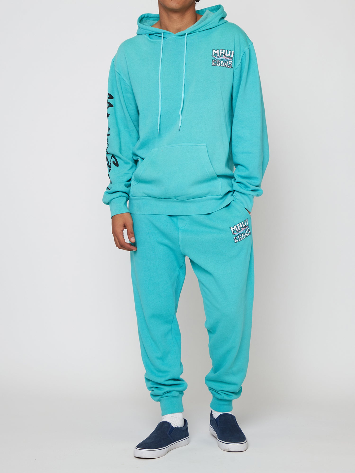 Maui and Sons Booyah jogger felpa cotone blu piscina