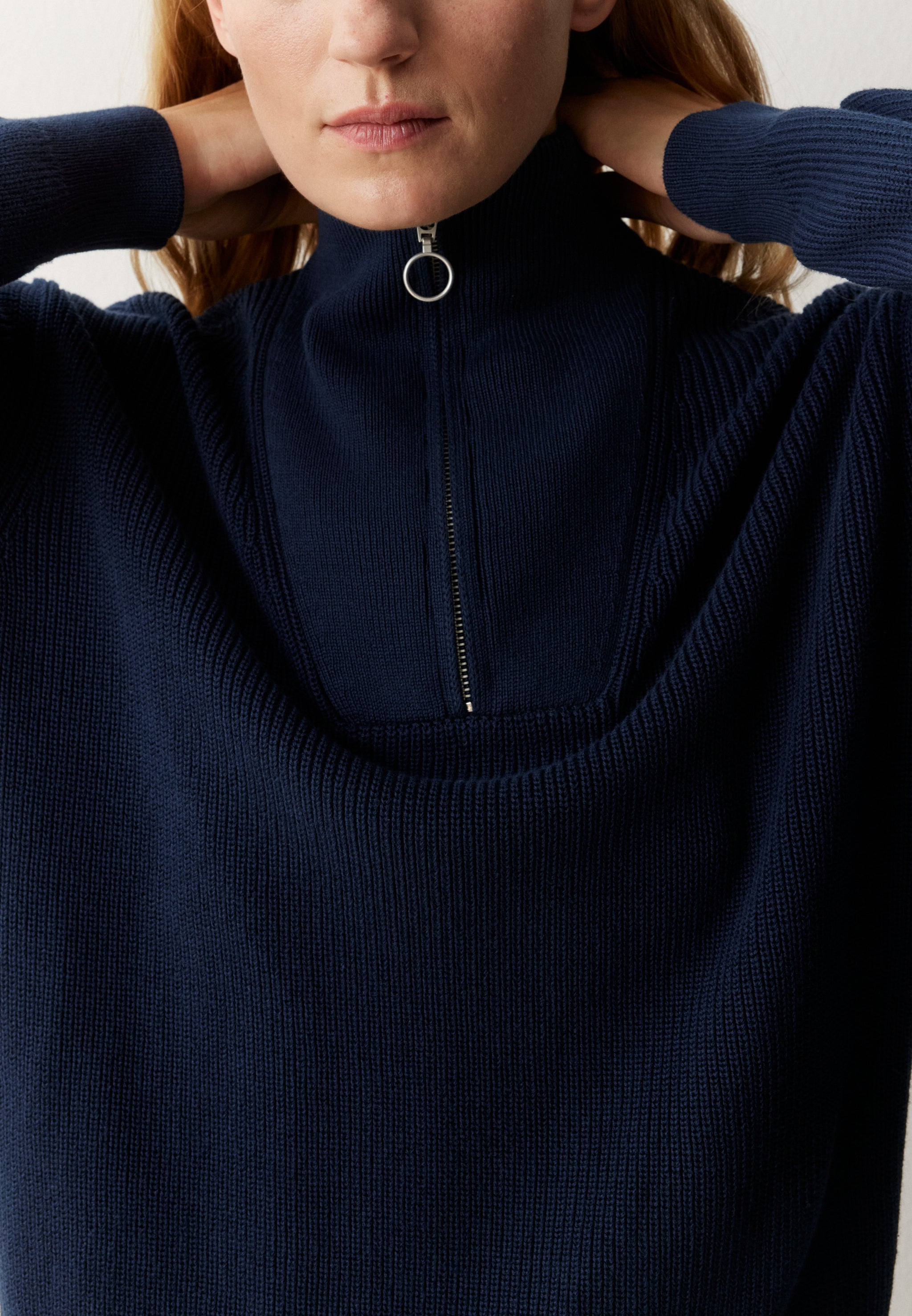 Recolution NIGELLA maglione troyer navy cotone bio