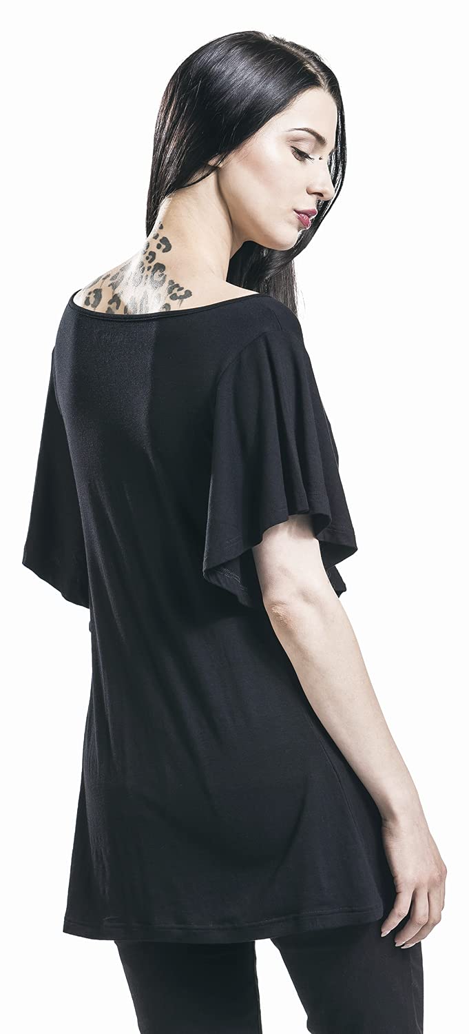 Gothicana by EMP T-Shirt Nera Pipistrello Top M Gotica