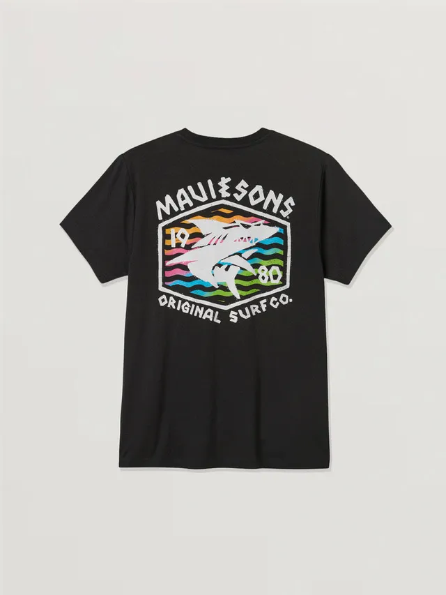 Maui and Sons Surf Thrasher maglietta nera cotone squalo