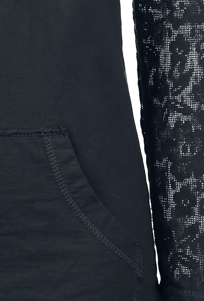 Gothicana by EMP maglione nero cappuccio pizzo taglia S