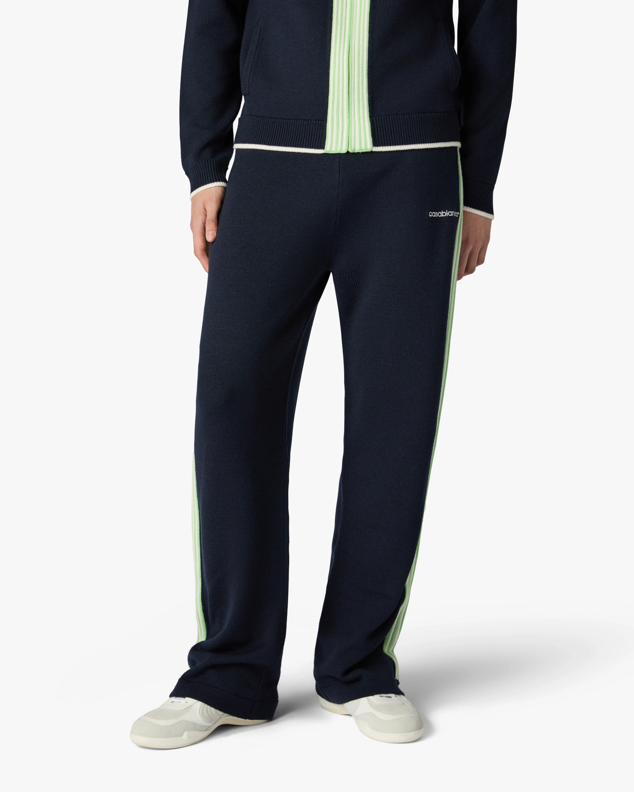 Casablanca Track pantaloni tuta blu lana merino uomo