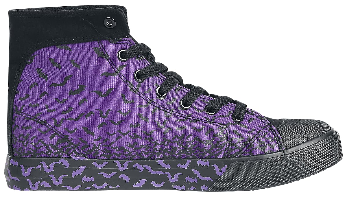 Gothicana by EMP sneakers viola nere stampa gothic