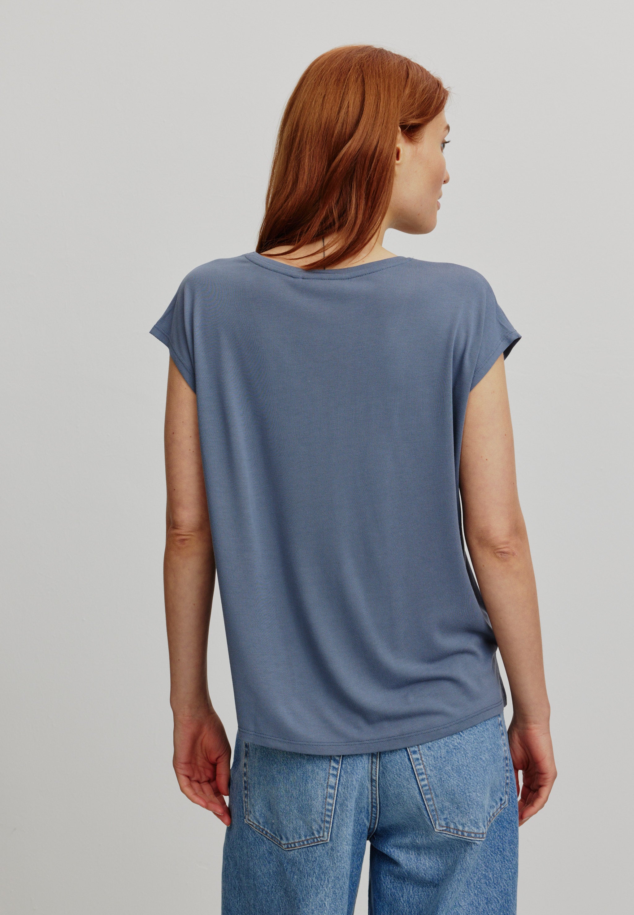 Recolution Mithila t-shirt blu polvere viscosa loose fit