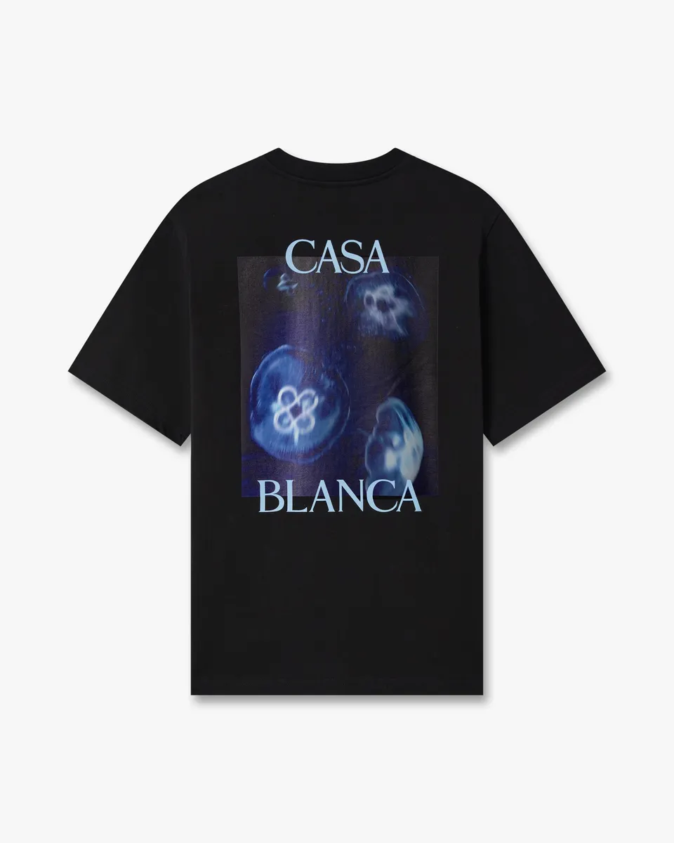 Casablanca Meduse T-Shirt Nera Uomo Cotone Organico
