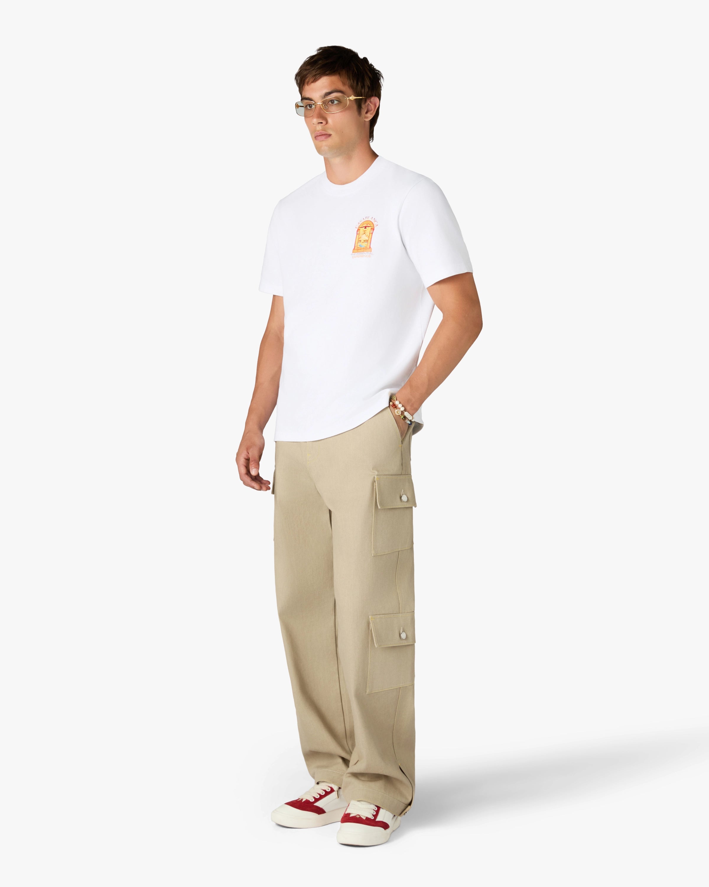 Casablanca Hermons Mirage L'Arche t-shirt bianca stampa