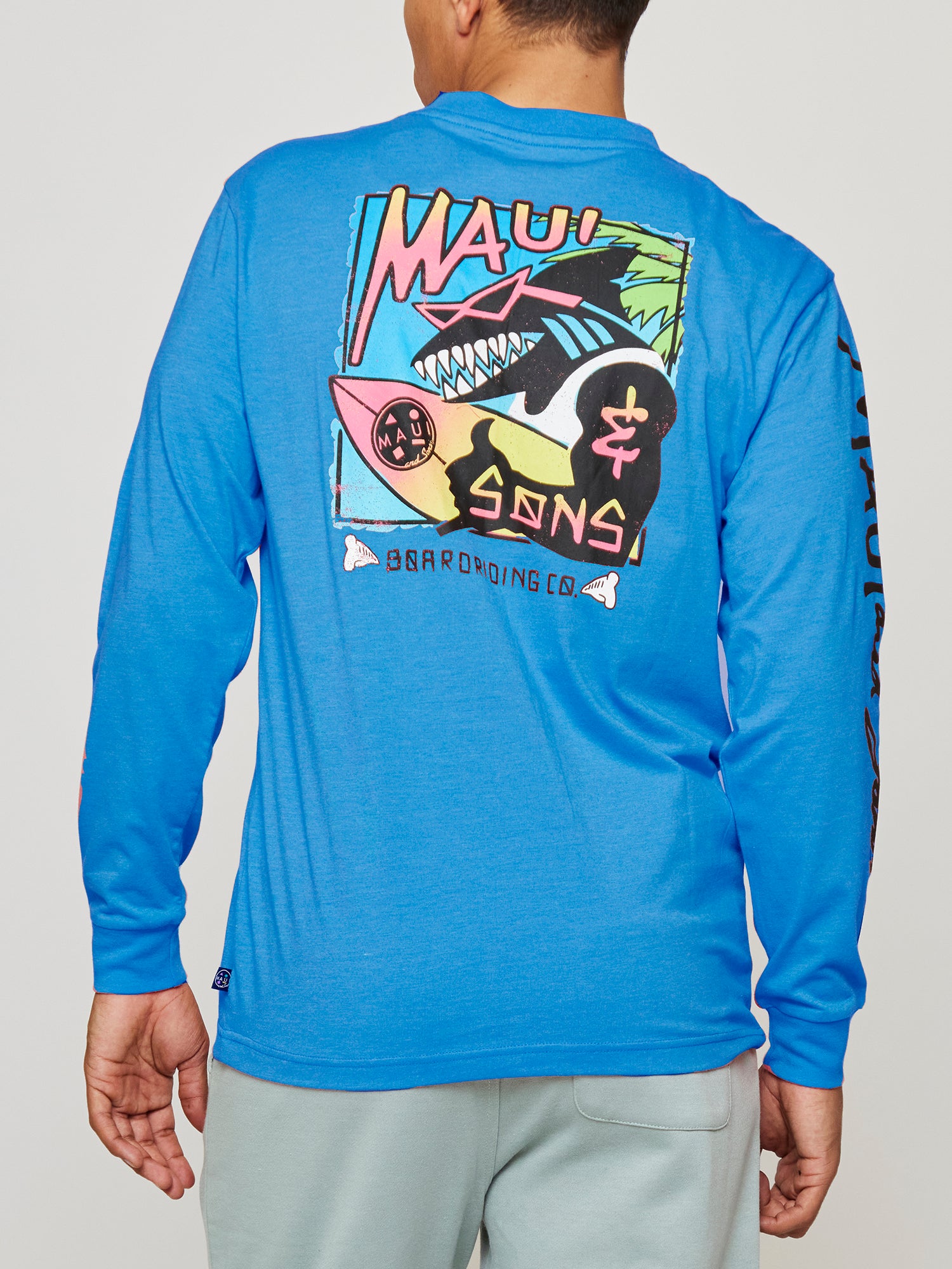 Maui and Sons Shaka maglia manica lunga blu cotone morbido
