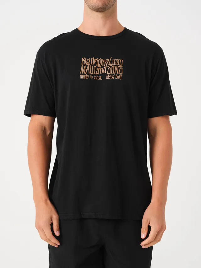 Maui and Sons Island Built t-shirt nera grafica cotone