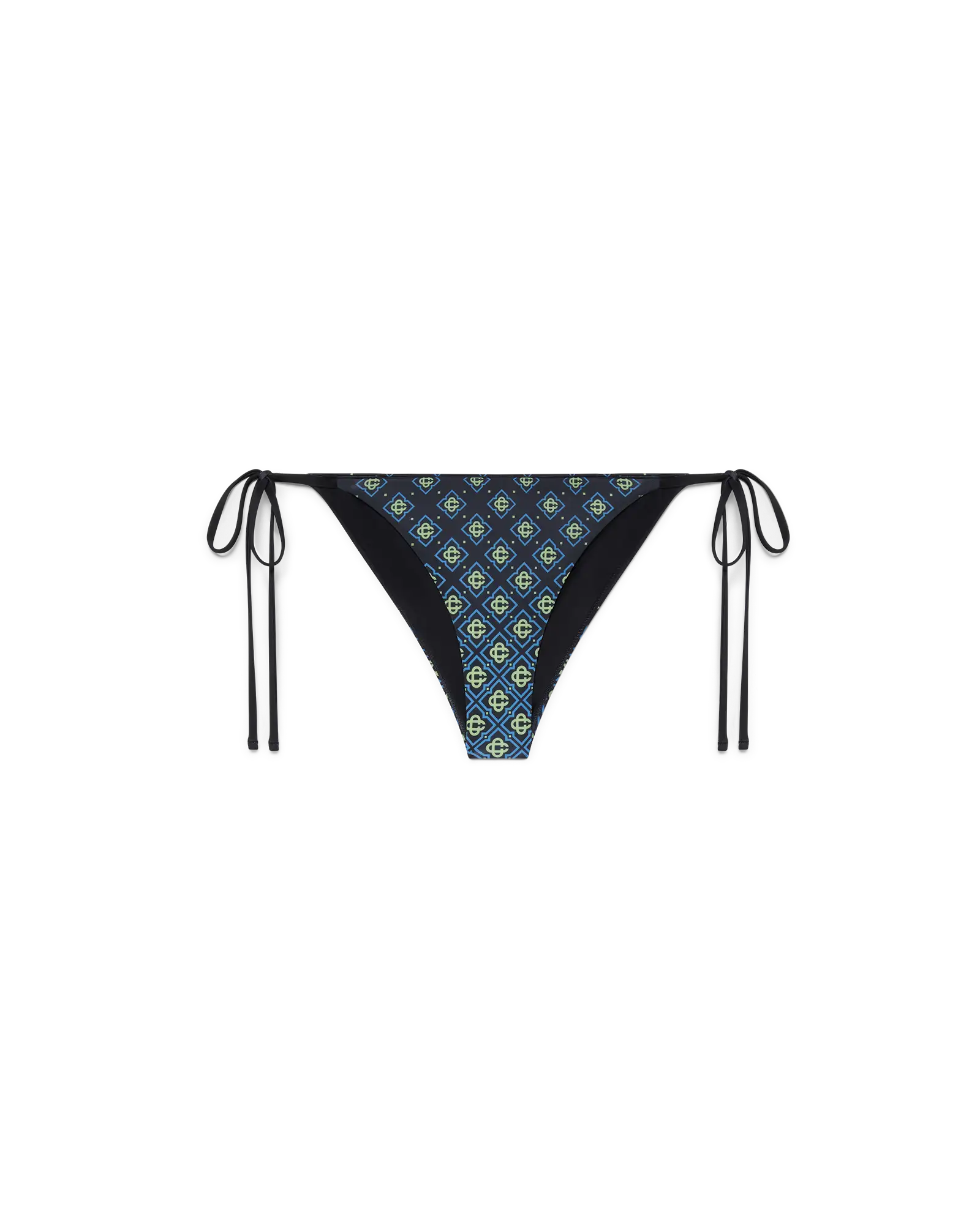 Casablanca Slip Bikini Monogram Nero con Lacci