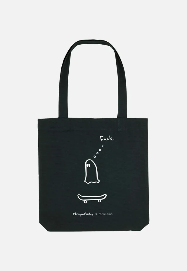 Recolution Geisterfahrer borsa nera cotone riciclato