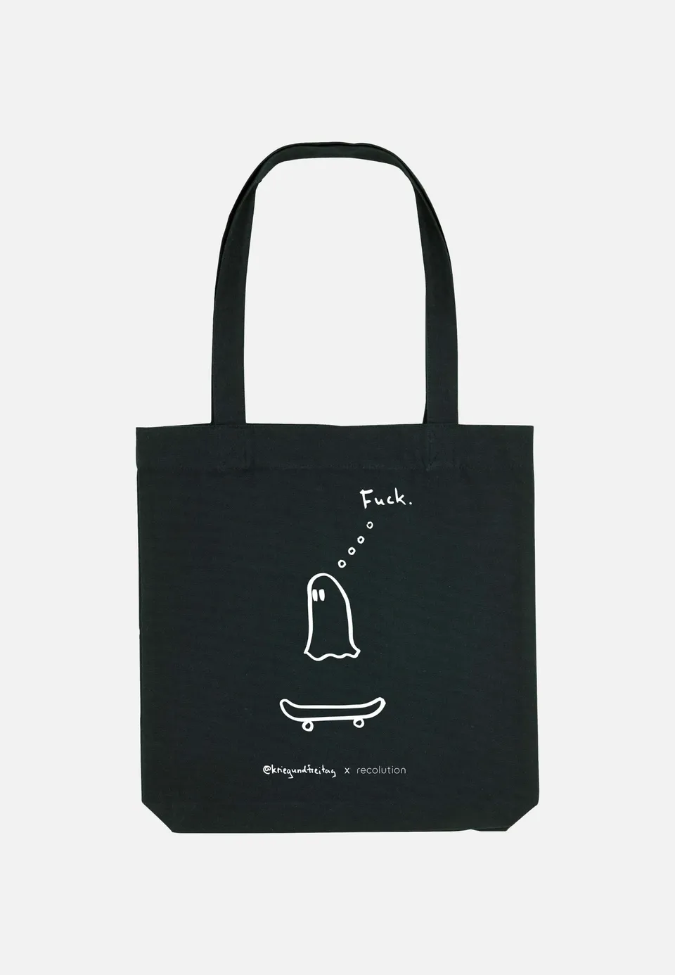 Recolution Geisterfahrer borsa nera cotone riciclato