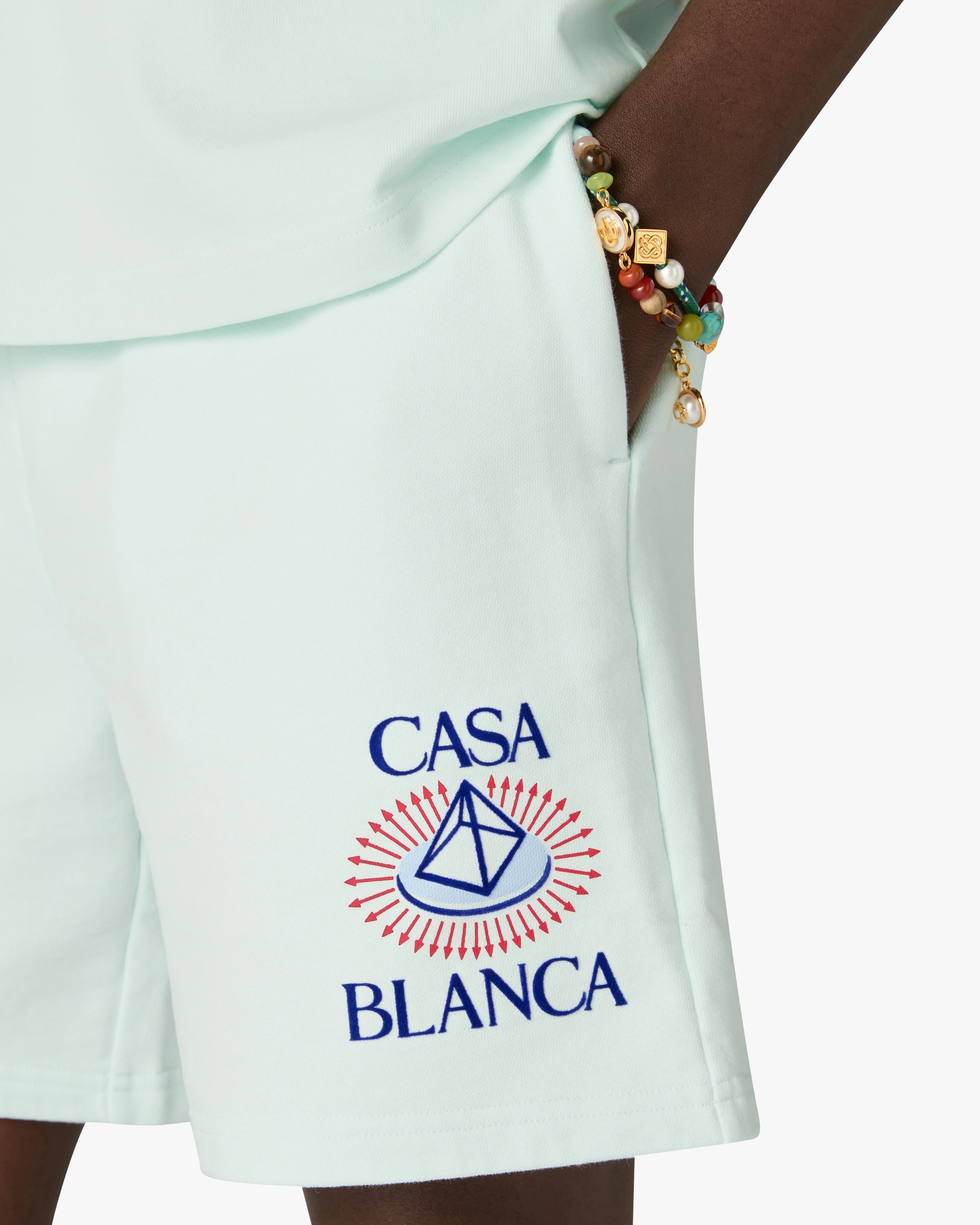 Casablanca Celestial Pyramid Shorts Azzurri Cotone Bio