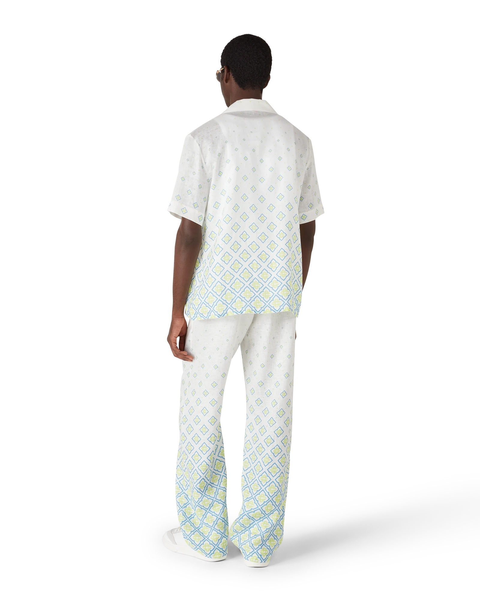 Casablanca Degrade Monogram camicia lino beige uomo