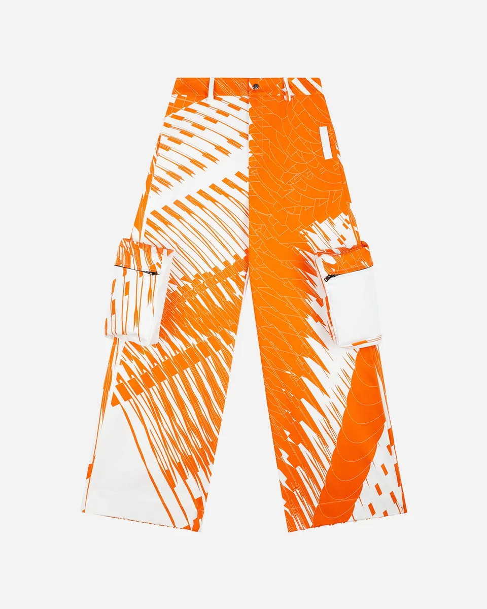 Noskra Brutal Printed 3D pantaloni cargo cotone