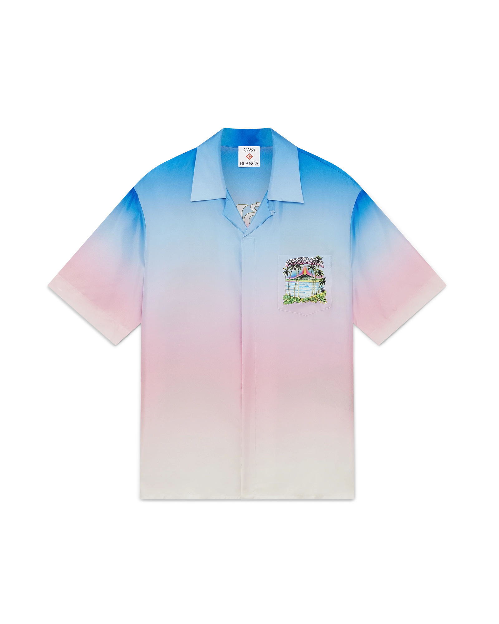 Casablanca Volcano camicia uomo seta maniche corte