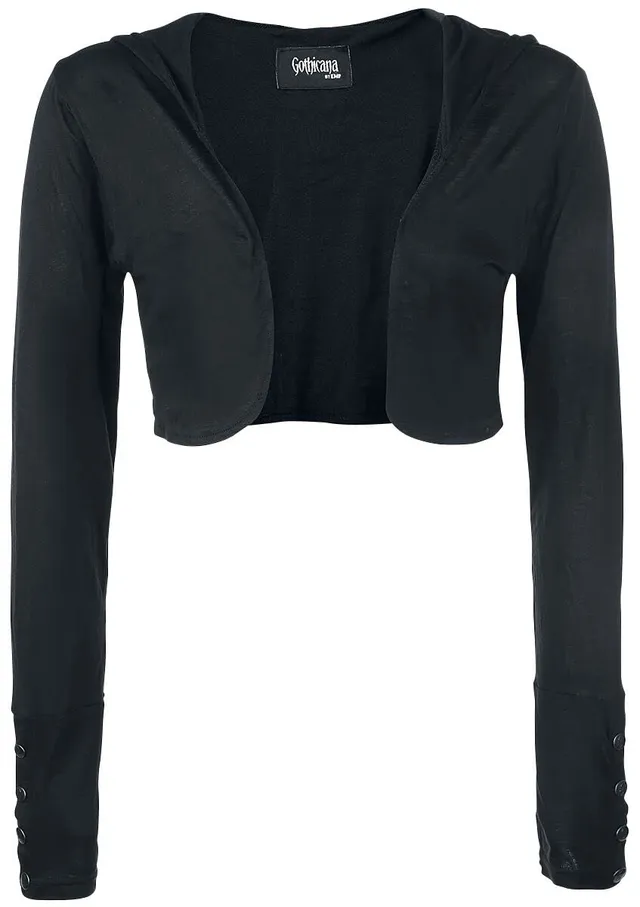 Gothicana by EMP bolero nero con cappuccio donna