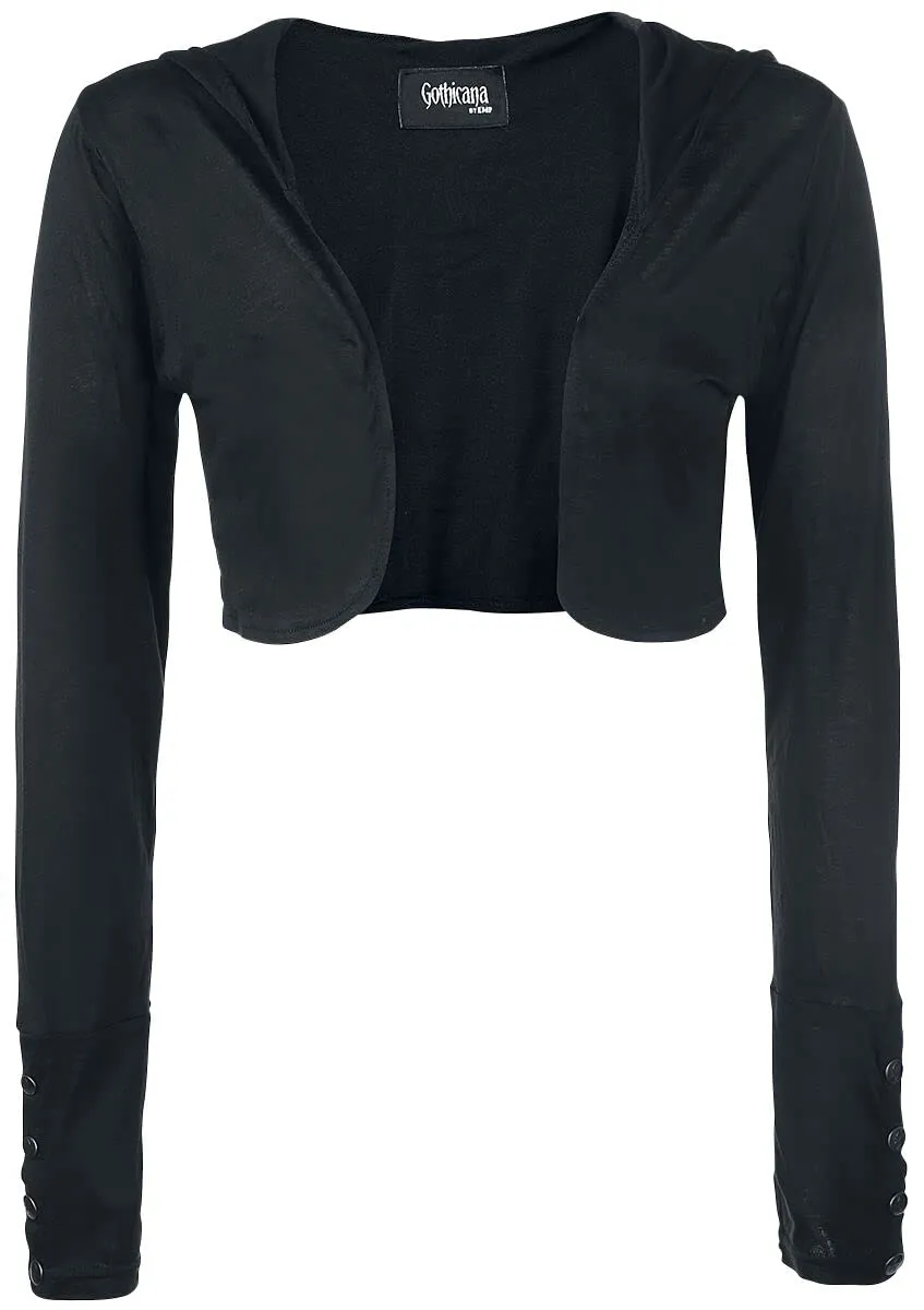 Gothicana by EMP bolero nero con cappuccio donna
