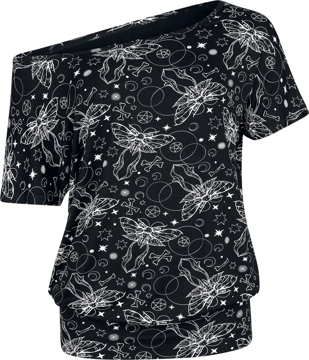 Gothicana by EMP T-Shirt Nero Stampa Totale Donna