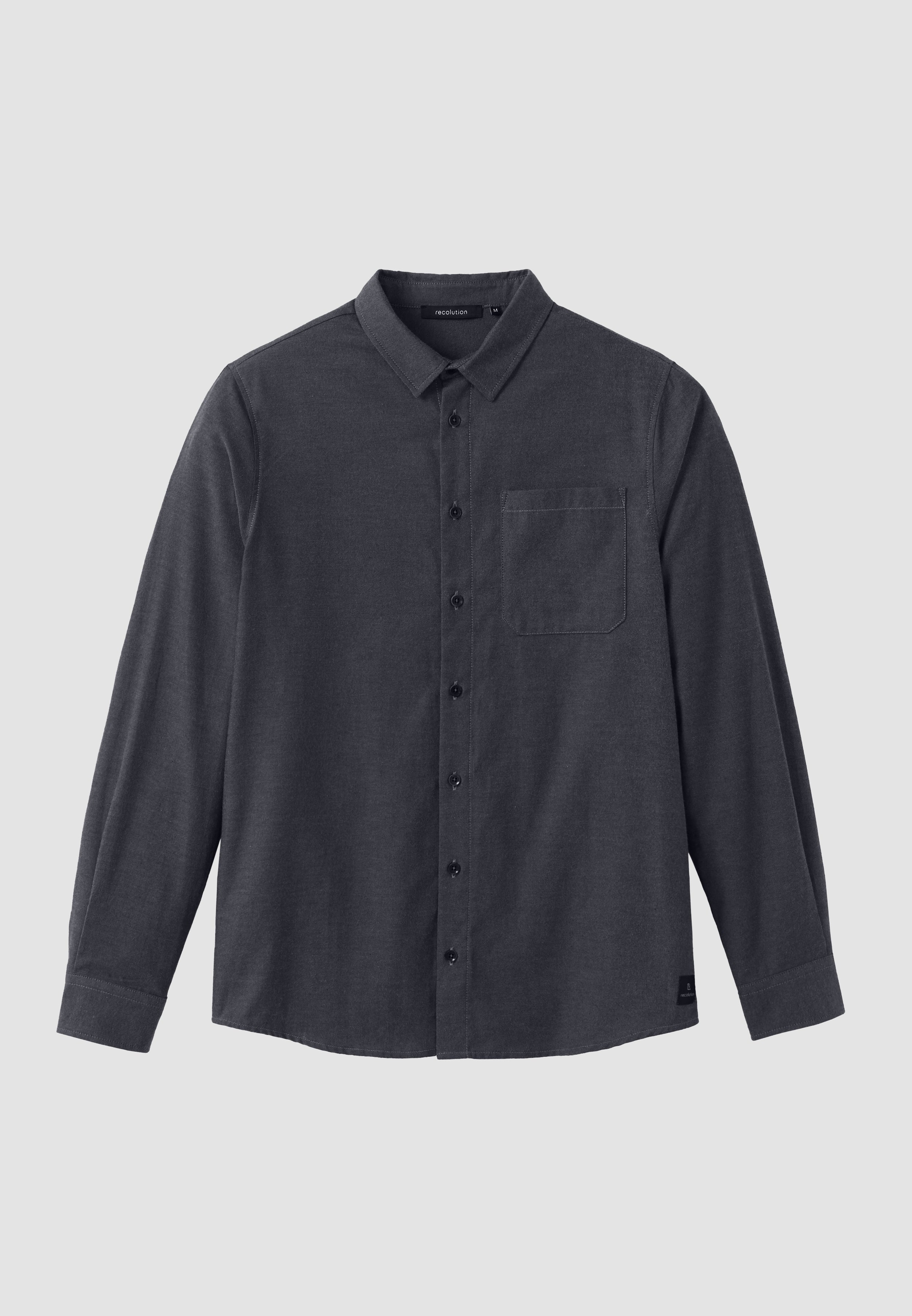 Recolution Lentil camicia grigia flanella bio