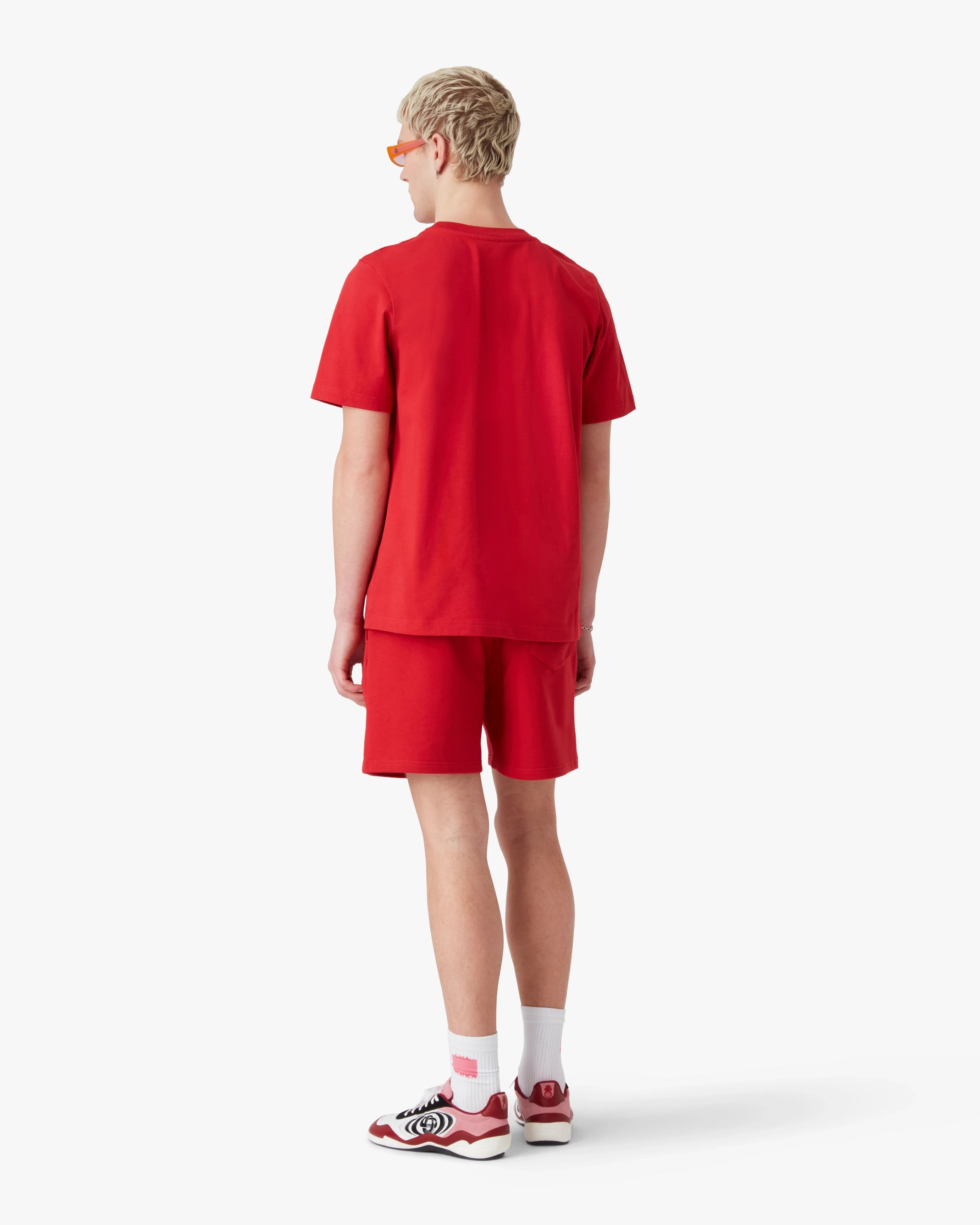 Casablanca Diamond Logo T-Shirt Rossa Cotone