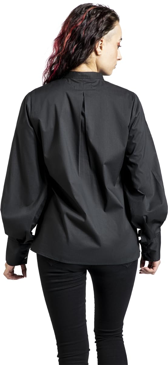 Gothicana by EMP Dark Romance blusa donna nera taglia L gotica