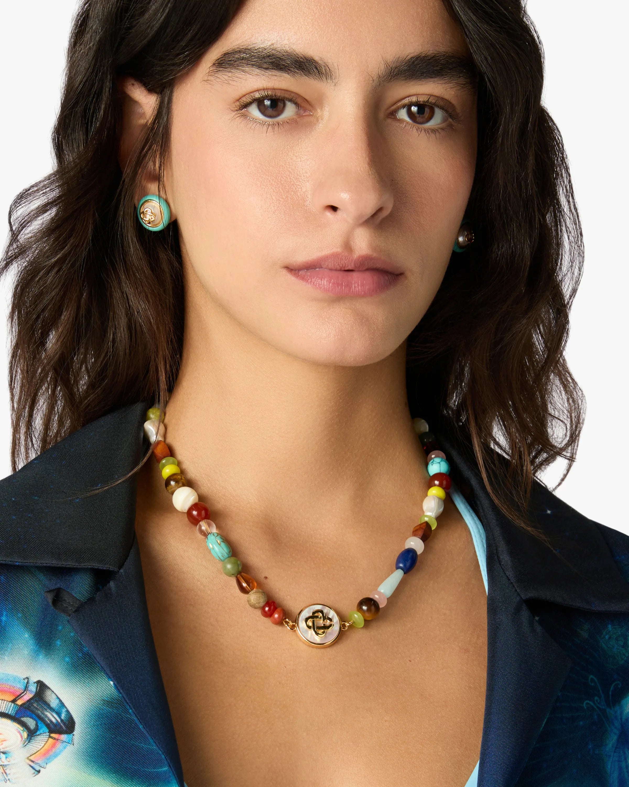 Casablanca Organic Stone collana perle pietre multicolore