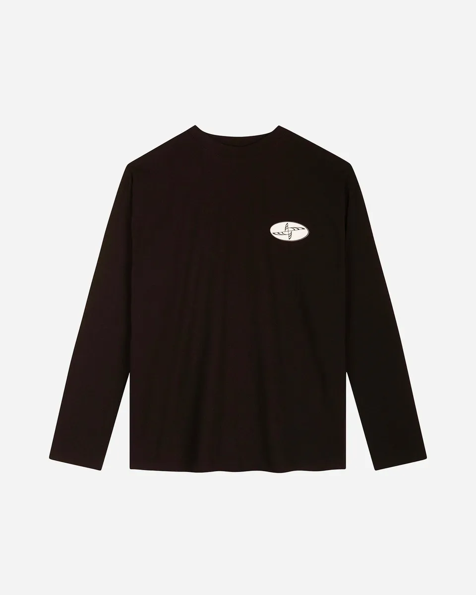 Noskra Longsleeve Logo T-Shirt Black maglietta cotone