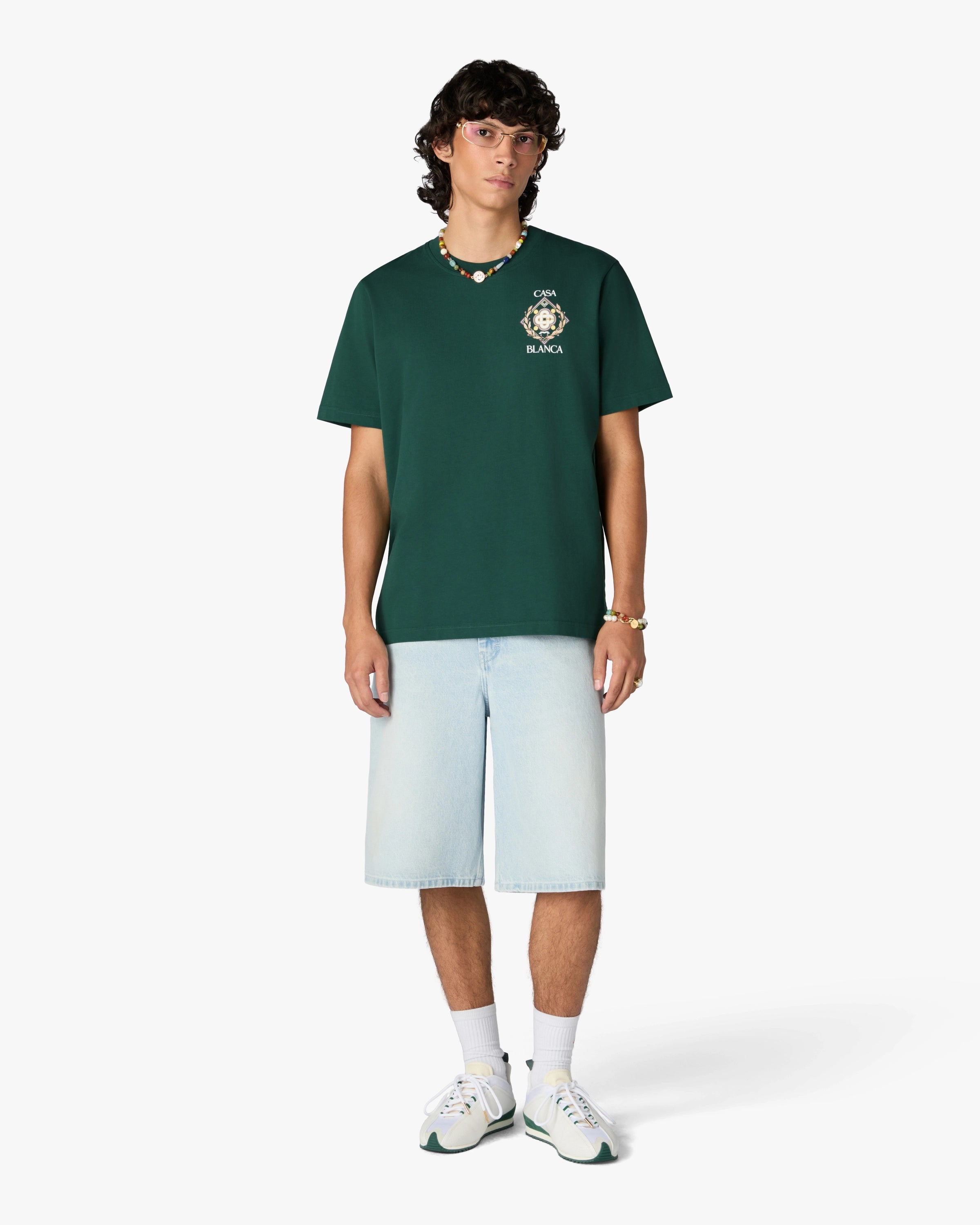 Casablanca Championship t-shirt cotone verde