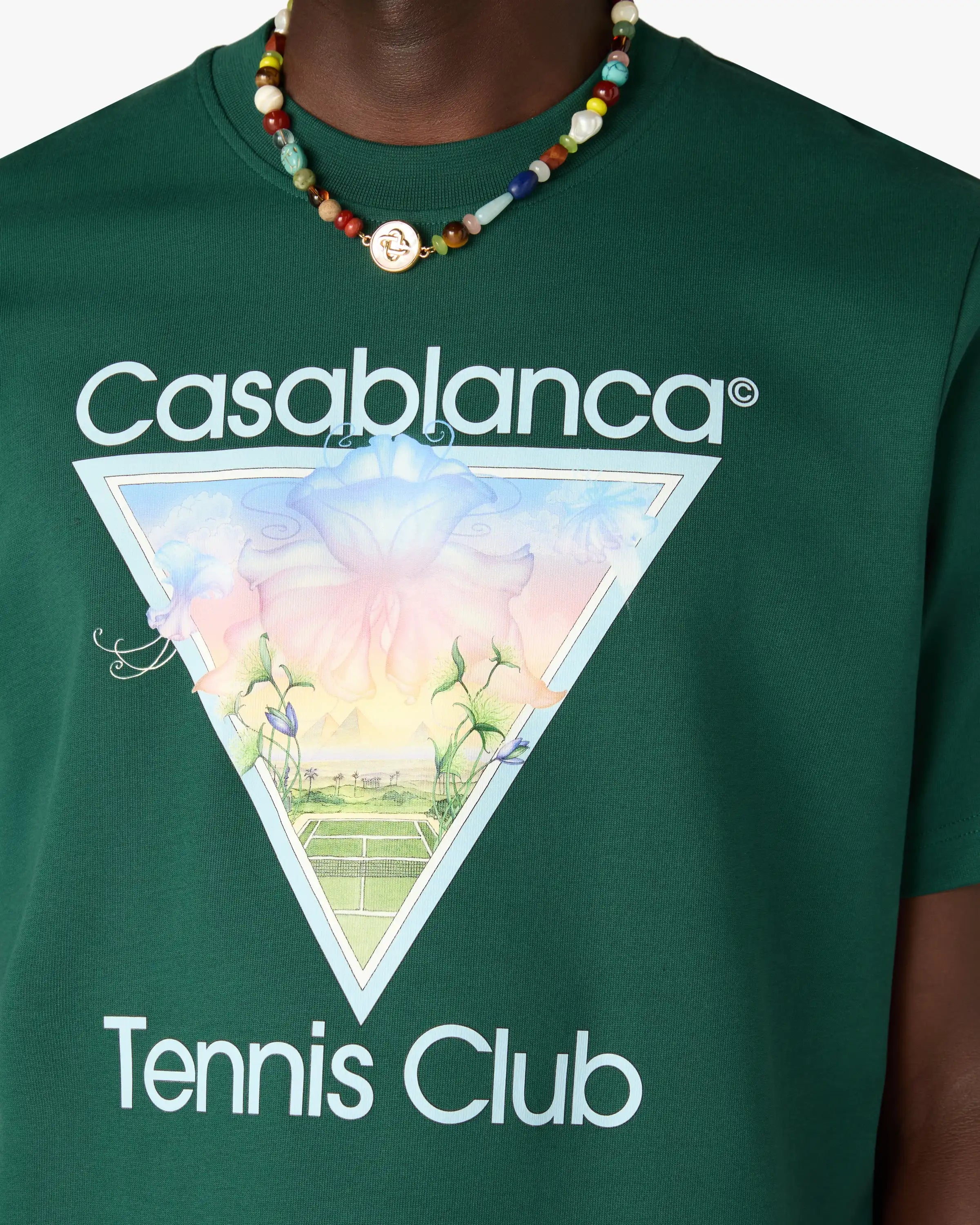 Casablanca Tennis Club Icon t-shirt verde cotone