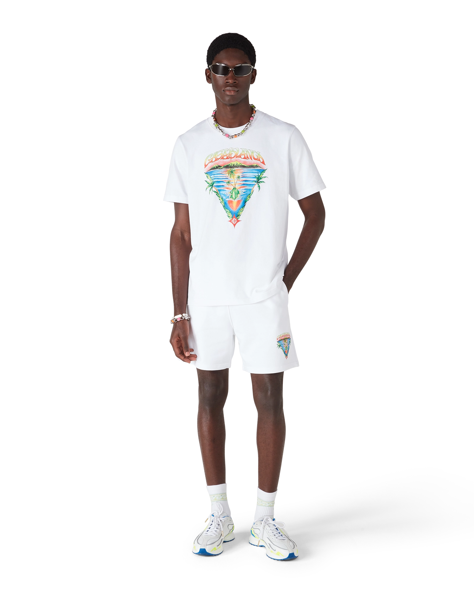 Casablanca Innocence Triangle Short Sleeve T-Shirt t-shirt bianca