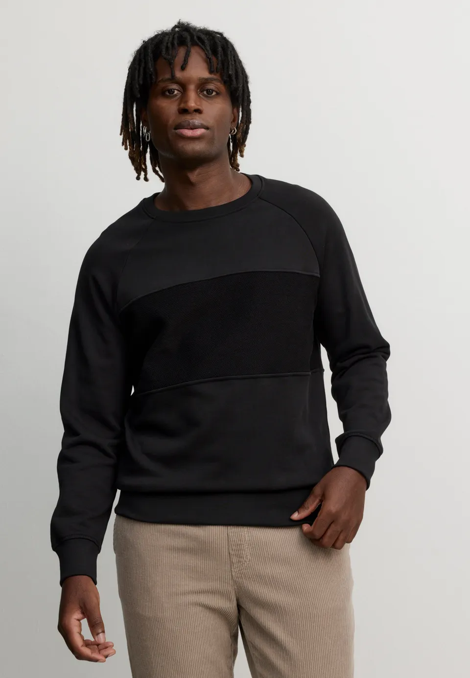 Recolution Chervil felpa uomo nero cotone bio