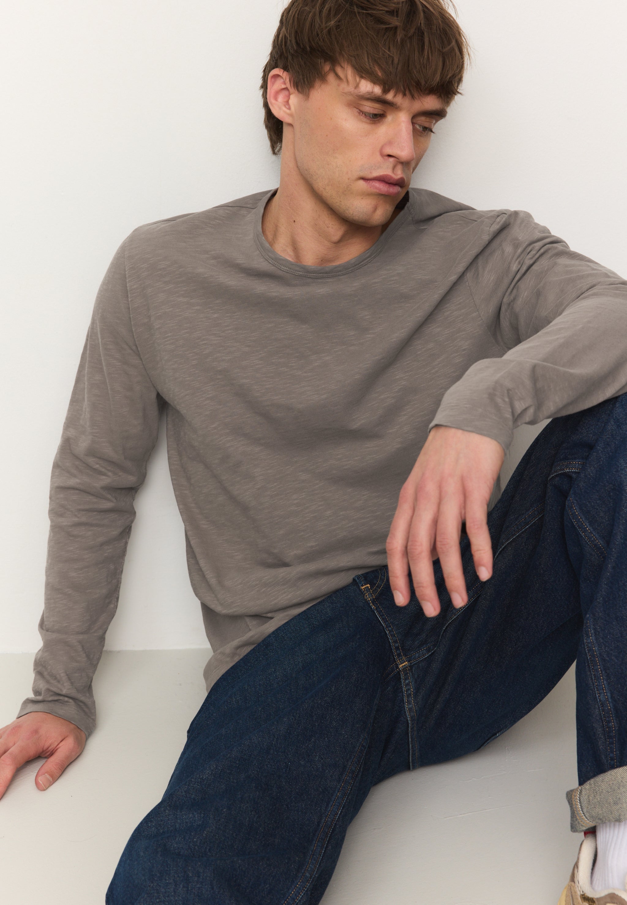 Recolution MACA maglia maniche lunghe marrone vintage cotone bio