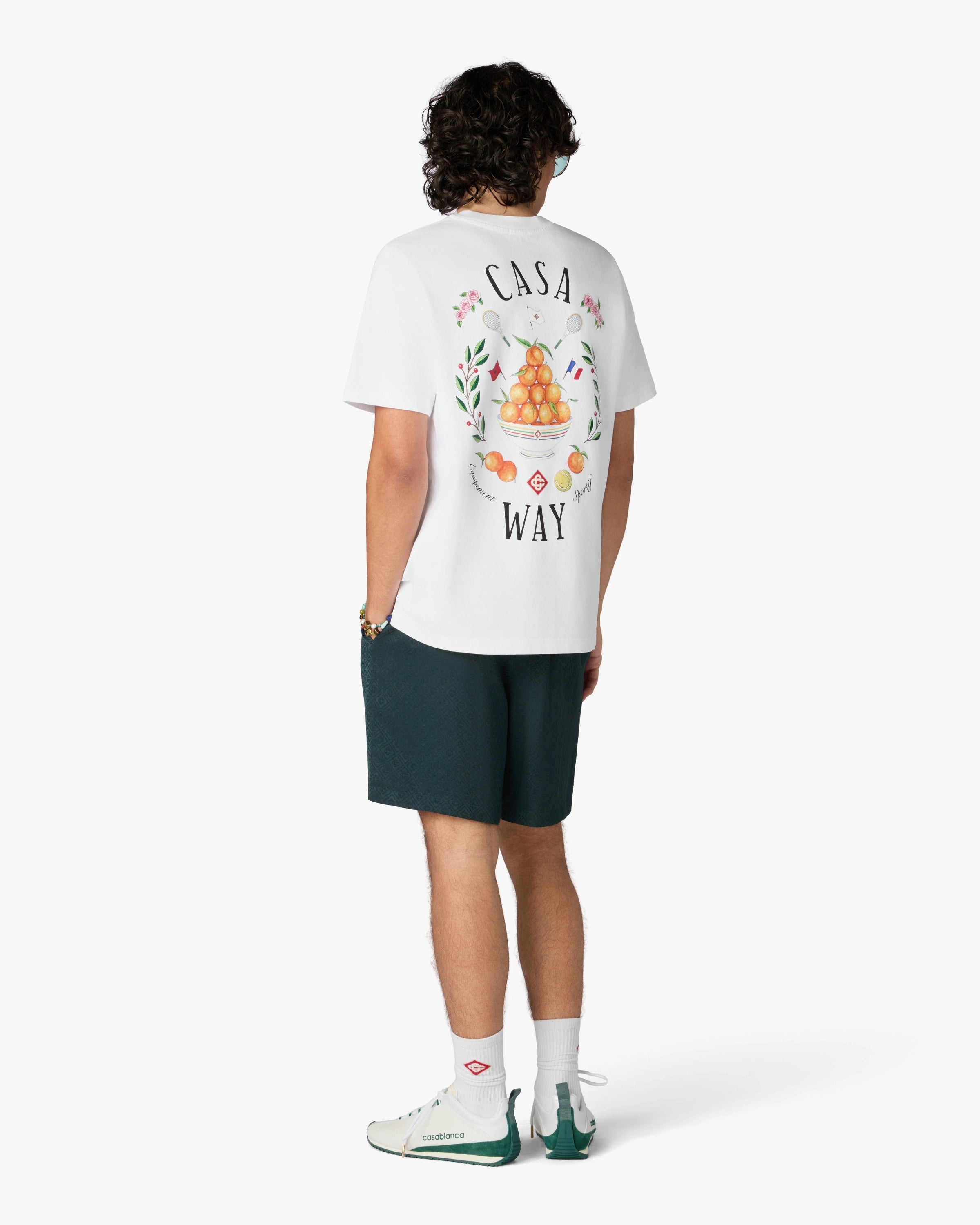 Casablanca Casaway t-shirt bianca maniche corte cotone organico