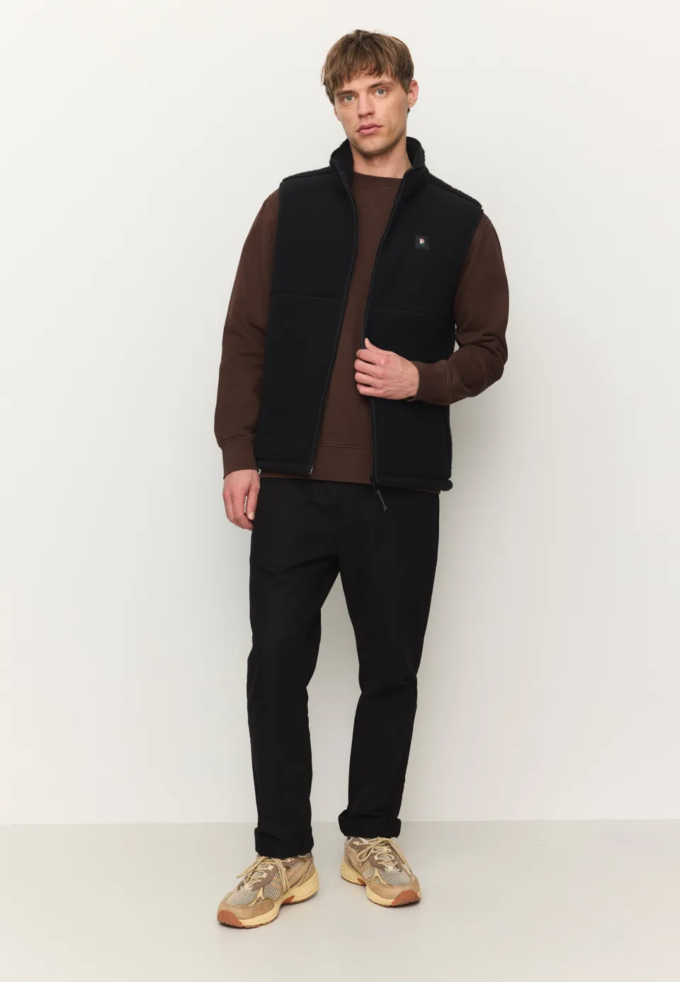 Recolution Teasel gilet nero pile riciclato