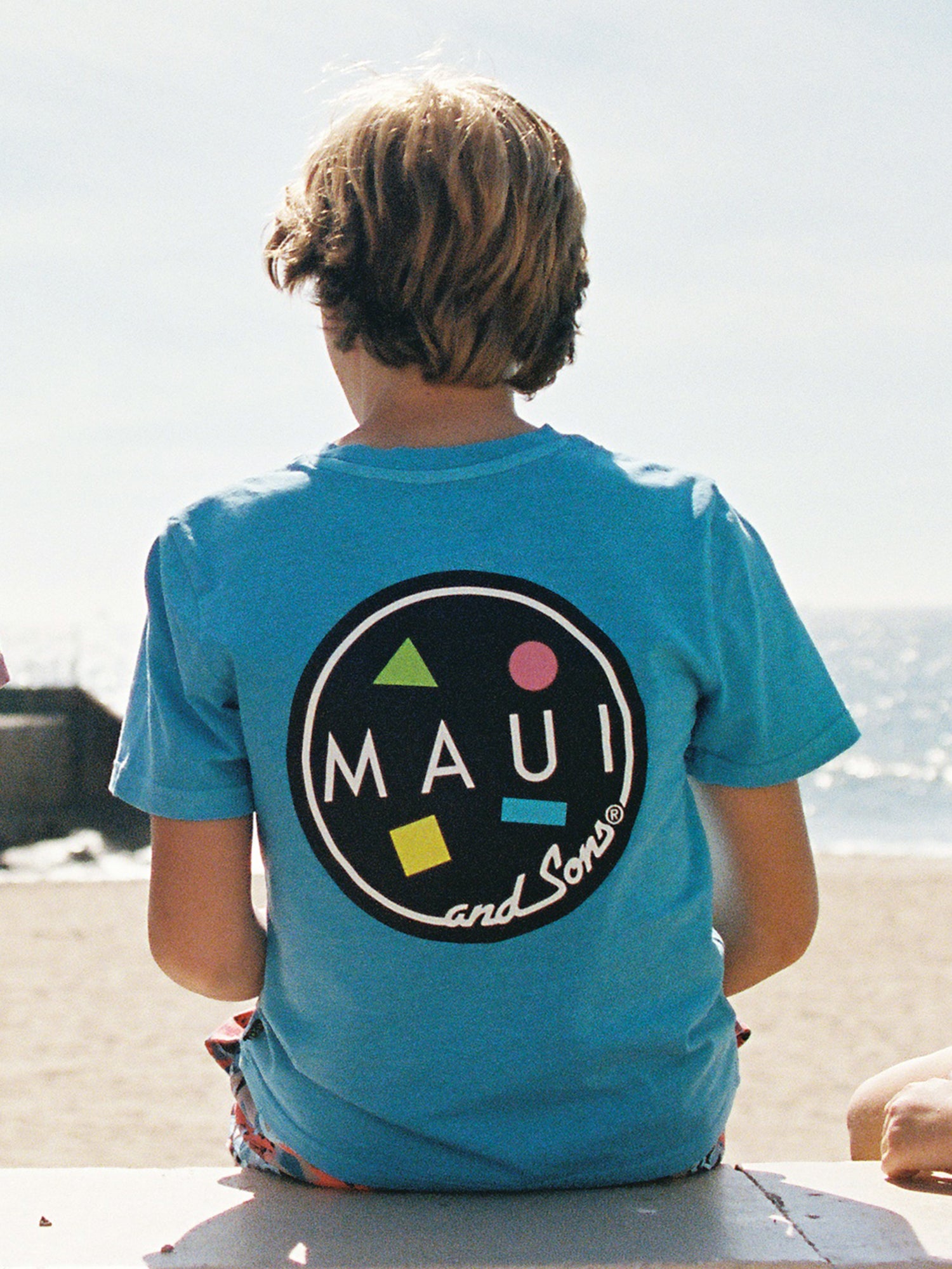 Maui and Sons Cookie Logo maglietta bambino blu cotone